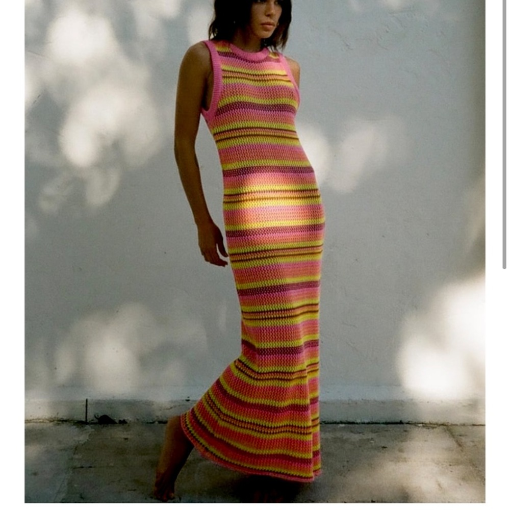 NEW zara striped midi dress